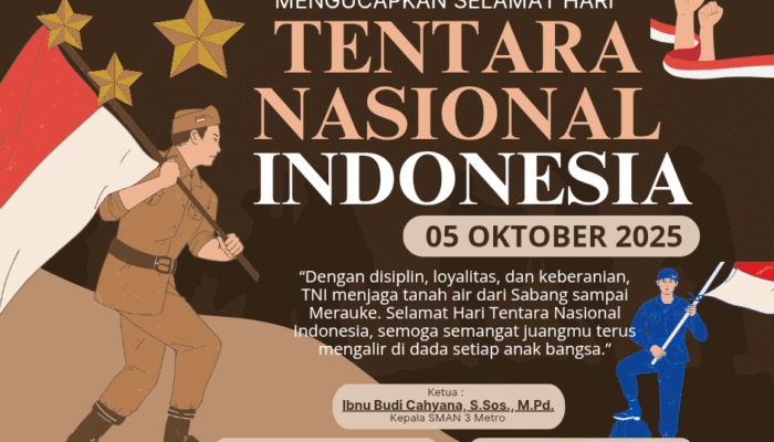 MKKS-SMA Kota Metro mengucapkan Selamat HUT TNI ke-80 Tahun