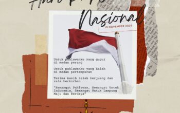 Sekdaprov Lampung Mengucapkan : Selamat Memperingati Hari Pahlawan Nasional 10 November 2025