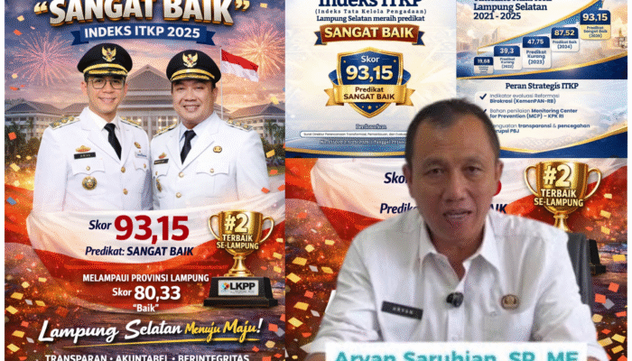 Pemkab Lamsel Raih Predikat “Sangat Baik” Indeks ITKP 2025