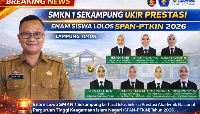 SMKN 1 Sekampung Ukir Prestasi, Enam Siswa Lolos SPAN-PTKIN 2026