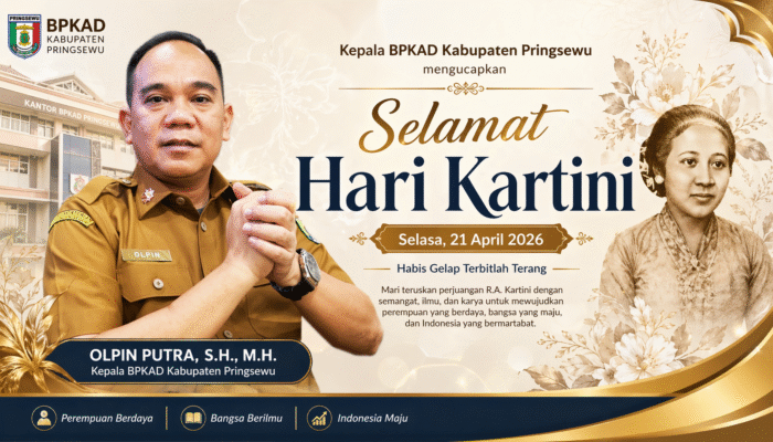 Kepala BPKAD Pringsewu Olpin Putra Ucapkan Selamat Hari Kartini 2026
