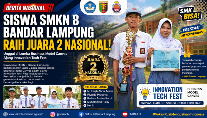 Siswa SMKN 8 Bandar Lampung Raih Juara 2 Nasional pada Innovation Tech Fest
