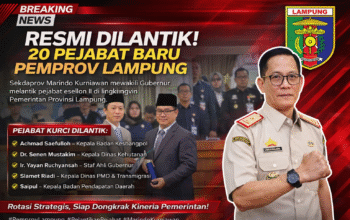 Rotasi Pejabat Pemprov Lampung, Kepala Bapenda Slamet Riyadi Dilantik Jadi Kadis PMD & Transmigrasi