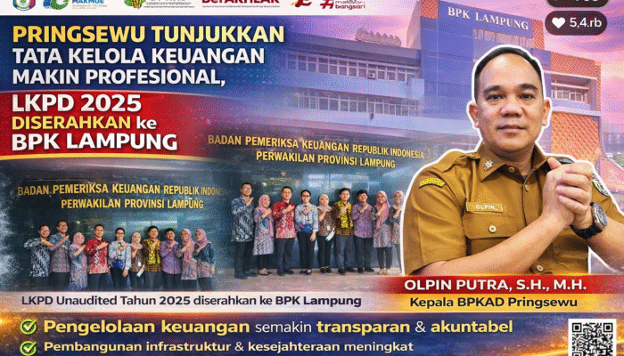 Pringsewu Tunjukkan Tata Kelola Keuangan Makin Profesional, LKPD 2025 Diserahkan ke BPK Lampung