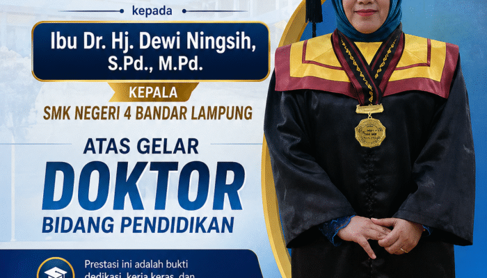 Kepala SMKN 4 Bandar Lampung Raih Gelar Doktor, Bukti Dedikasi di Dunia Pendidikan