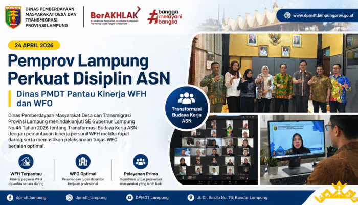 Pemprov Lampung Perkuat Disiplin ASN, Dinas PMDT Pantau Kinerja WFH dan WFO
