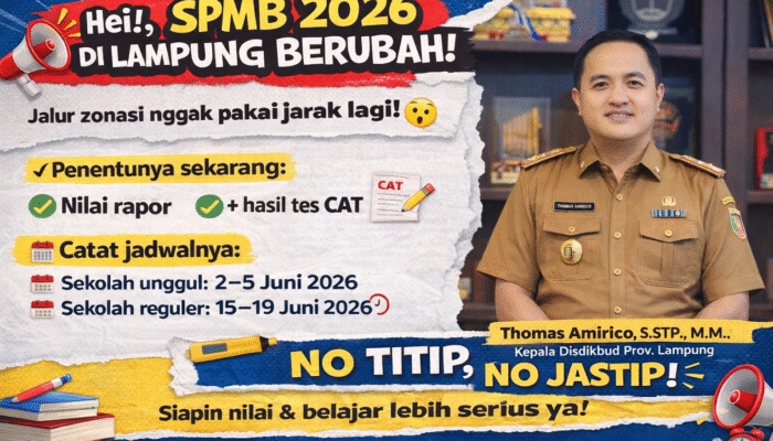 Perubahan Sistem SPMB 2026 di Lampung, Jalur Domisili Tak Lagi Berdasarkan Jarak
