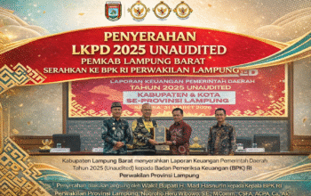 Penyerahan LKPD 2025 Unaudited, Pemkab Lampung Barat Serahkan ke BPK RI Perwakilan Lampung
