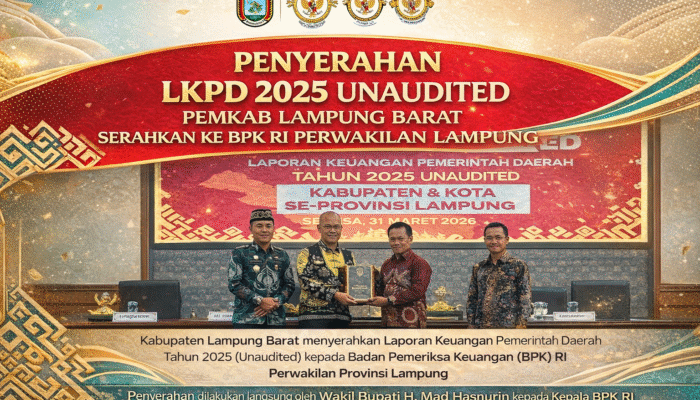 Penyerahan LKPD 2025 Unaudited, Pemkab Lampung Barat Serahkan ke BPK RI Perwakilan Lampung