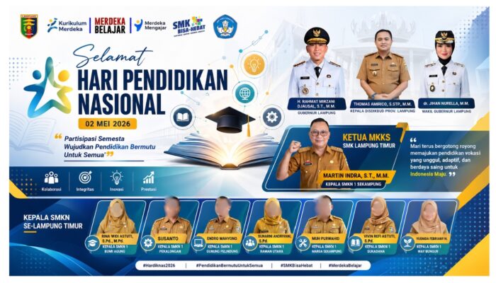 MKKS SMK Lampung Timur Ucapkan Selamat Hardiknas 2026, Tegaskan Komitmen Majukan Pendidikan Vokasi