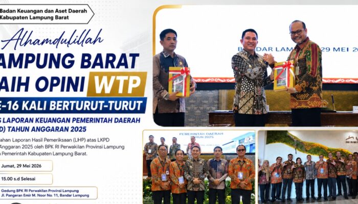 Pemkab Lambar Raih Opini WTP 16 Kali Barturut-Turut