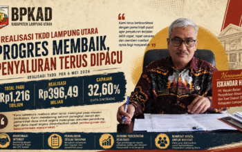 Iskandar Helmi Tegaskan Realisasi TKDD Lampung Utara Berjalan Sesuai Tahapan, Progres Awal Mei 2026 Terus Meningkat