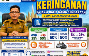 Program Keringanan Pajak Kendaraan 2026 Resmi Bergulir, BPPRD Lampung Selatan Ajak Masyarakat Manfaatkan Kesempatan
