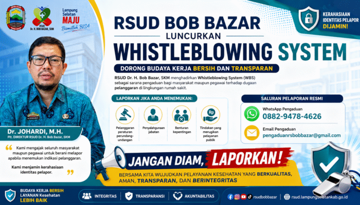 RSUD Bob Bazar, S.K.M Luncurkan Whistleblowing System, Dorong Budaya Kerja Bersih dan Transparan