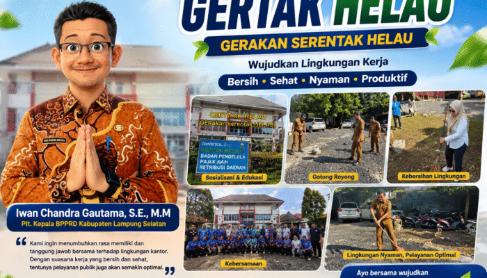 BPPRD Lampung Selatan Gencarkan Program “GERTAK HELAU”, Wujudkan Lingkungan Kerja Bersih dan Nyaman
