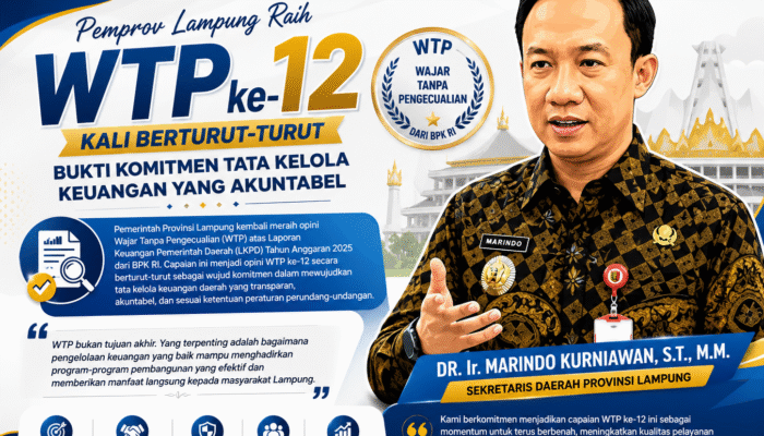 Marindo Kurniawan Tegaskan WTP ke-12 Bukti Tata Kelola Keuangan Pemprov Lampung Semakin Akuntabel