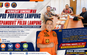 BPBD Perkuat Sinergi dengan Ditpamobvit Polda Lampung untuk Tingkatkan Kesiapsiagaan Penanganan Bencana
