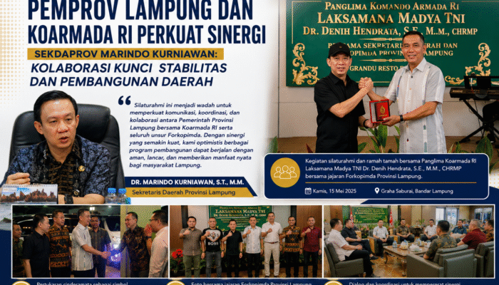 Pemprov Lampung dan Koarmada RI Perkuat Sinergi, Sekdaprov Marindo Kurniawan: Kolaborasi Kunci Stabilitas dan Pembangunan Daerah