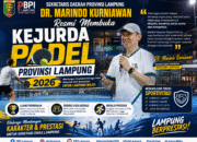 Sekdaprov Lampung Resmi Buka Kejurda Padel Lampung 2026, Tegaskan Olahraga sebagai Pilar Pembentukan Karakter dan Prestasi
