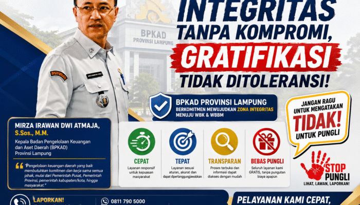 BPKAD Provinsi Lampung Tegaskan Komitmen Tolak Pungli, Perkuat Zona Integritas dan Pelayanan Prima
