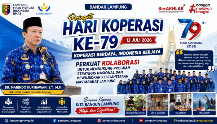Sekda Marindo Ajak Seluruh Elemen Bersatu, Pemprov Lampung Perkuat Kolaborasi pada Peringatan Hari Koperasi ke-79