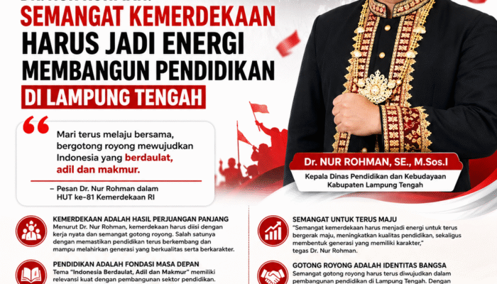 Dr. Nur Rohman: Semangat Kemerdekaan Harus Jadi Energi Membangun Pendidikan di Lampung Tengah