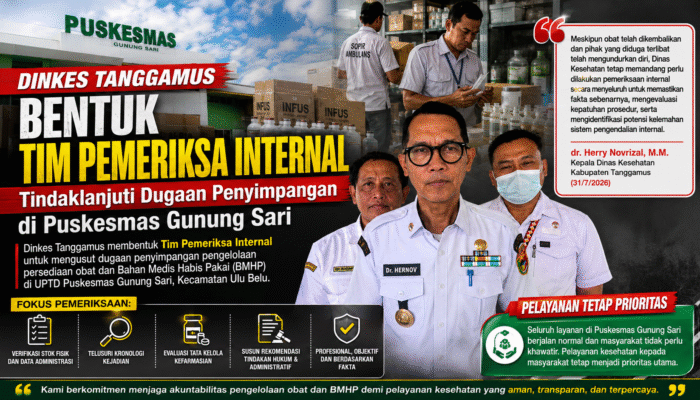 Dinkes Tanggamus Bentuk Tim Pemeriksa Internal Tindaklanjuti Dugaan Penyimpangan Pengelolaan Obat