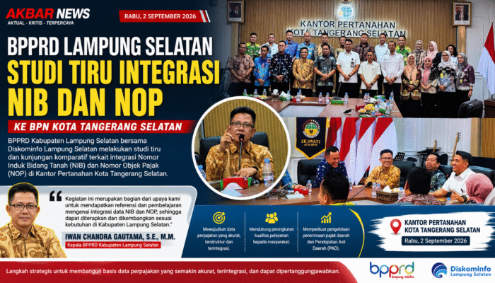 BPPRD Lampung Selatan Studi Tiru Integrasi NIB dan NOP ke BPN Tangerang Selatan