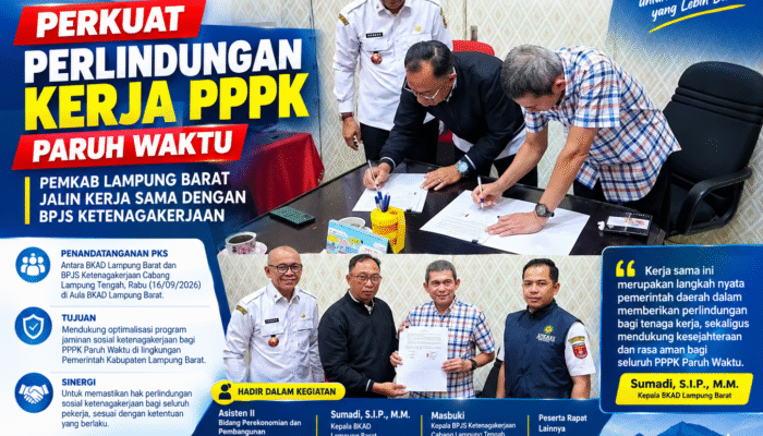 Pemkab Lampung Barat Perkuat Perlindungan Kerja PPPK Paruh Waktu melalui Kerja Sama dengan BPJS Ketenagakerjaan