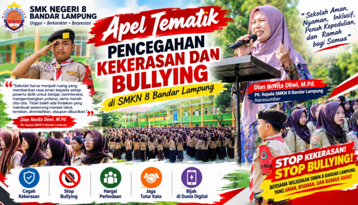 SMKN 8 Bandar Lampung Gelar Apel Tematik Cegah Kekerasan dan Bullying